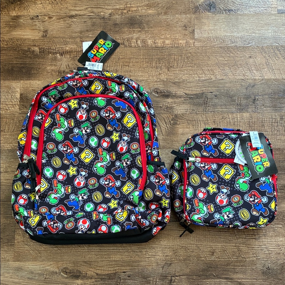 NWT GAP Nintendo Super Mario Kids Backpack and Lunch Bag